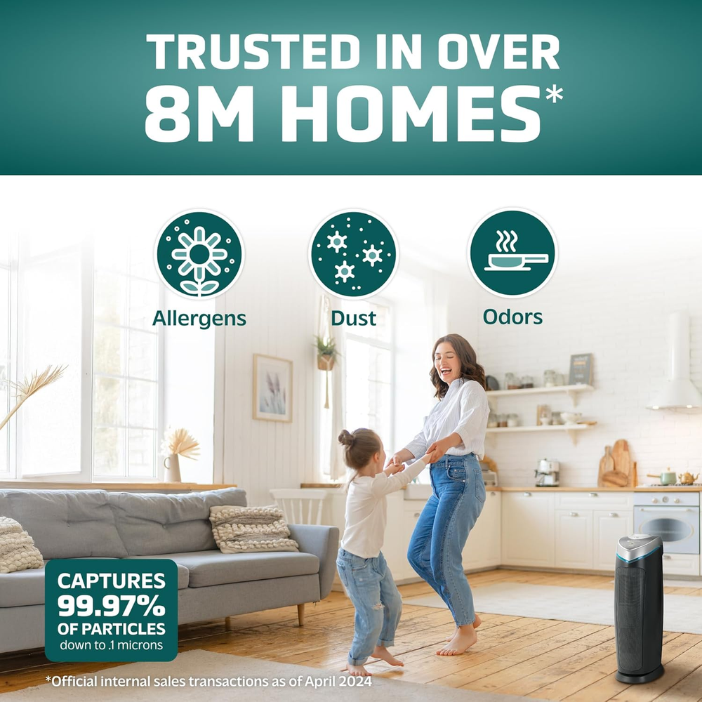 Air Purifier for Home with HEPA Pure Filter, for Wildfire Smoke, Pet Dander, Pol