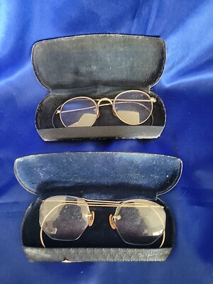 John Lennon Looking Vintage 1940s Wrap Around Eyeglasses w/ Case