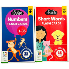 Flash Cards by jr. EXPLORERS - Numbers / Short Words NEW - LOT of 2