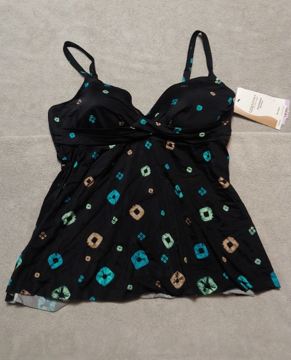 po Contours by Coco Reef 259817 Women's Diamond Wrap Tankini Top Size