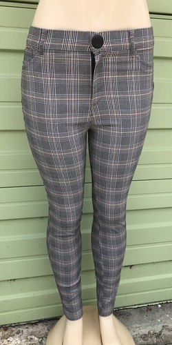 NEW ZARA Woman GRAY CHECKED LEGGINGS 