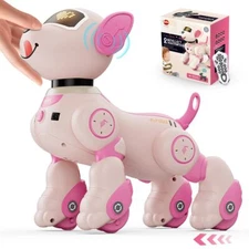 VATOS Robot Dog Toy for Kids, Voice & 2.4GHz Remote Control Robot Pet Pink