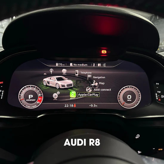 Android Auto et CarPlay pour Audi R8 avec navigation Waze et commande vocale Siri
