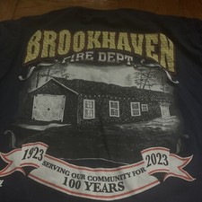 Brookhaven Fire Department Shirt Adult 2XL Blue FDNY 100th Anniversary Dept