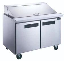 NEW 2 Door 36" Refrigerated Mega Top Salad Prep Table Dukers DSP36-15M-S2 #4019