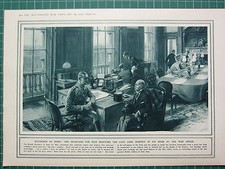 1915 WWI WW1 Stampa ~ Kitchener Presso Lavoro Segreteria Per Guerra ~ Ufficio