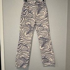 New Zara Printed Straight Leg High Rise Swirl Jeans 6688/043 Size 2 4 6 10 12