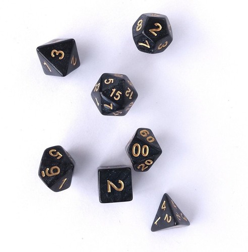 Sparkly D20 DND Dice Set of 7 Polyhedron Poly TTRPG Glitter Shimmer Acrylic RPG - Picture 60 of 90
