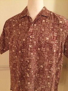 Men's Eddie Bauer Short Sleeve S/S Shirt Linen Cotton Flat Bottom Hawaiian Large | eBay