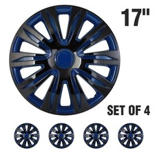 4pcs Wheel Covers 17 For R17 Tire Snap On Wheel Hub Caps Blue Black