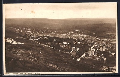 Ansichtskarte Ilkley, Panorama from Cow & Calf Rocks 1928 