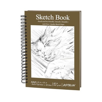 Hardcover Sketchbook, 100 Sheets Spiral Bound Sketch Pad (100 GSM Sketch Pape...
