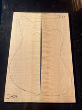 QUILTED OREGON MAPLE bookmatched guitar drop top set 555 x 380 x 4-5mm JM24