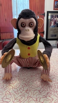 Vintage Battery Operated Musical Jolly Chimp Monkey w/ Original Box   Works! 