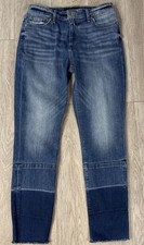 Lucky Brand Women's Ava Crop Skinny Jeans Stretch Denim Raw Hem Size 6/28