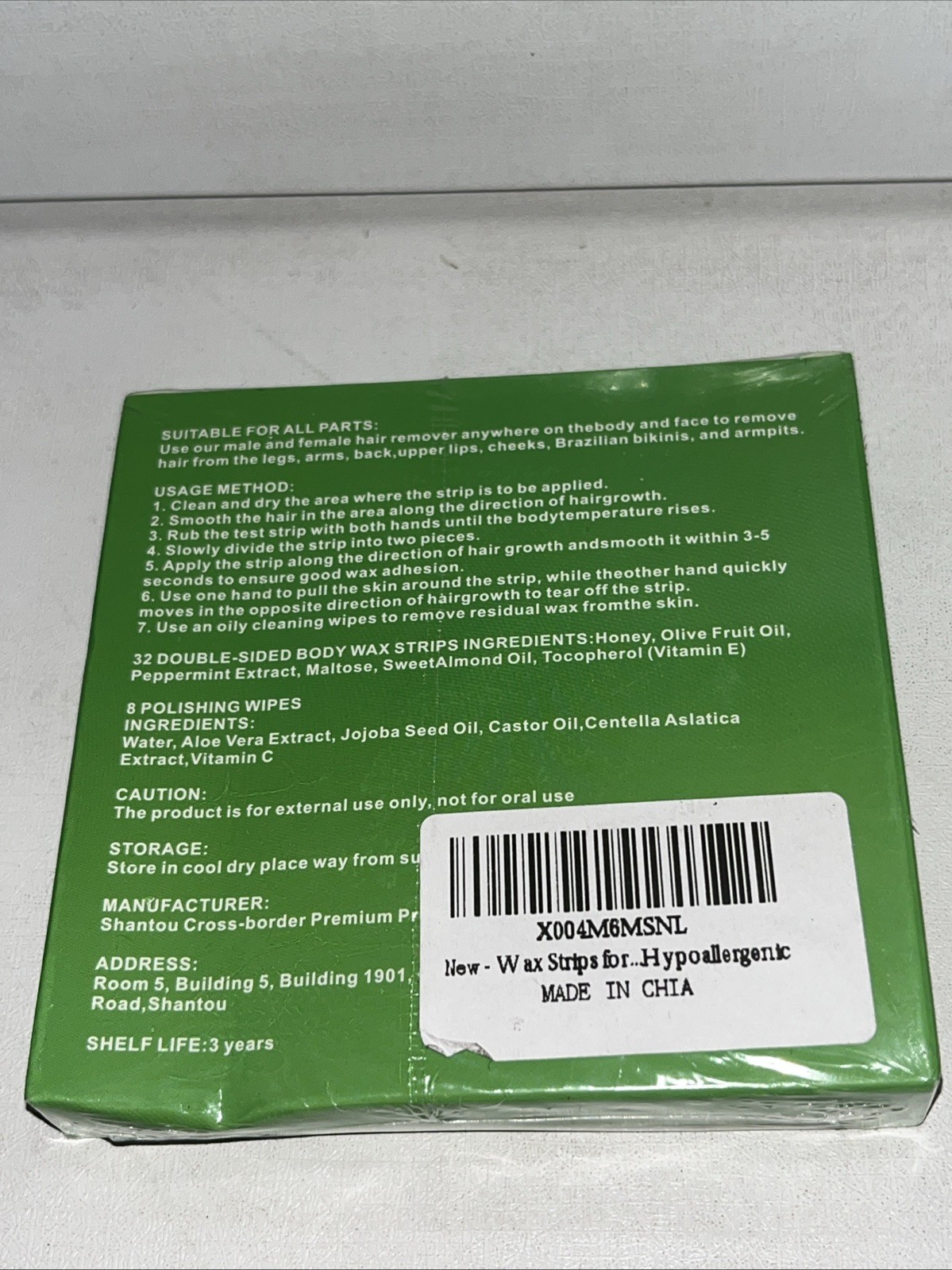 5 Sealed Boxs Facial Wax Strips, 20 Each Box