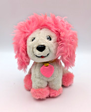 Mattel Poochie Plush Puppy Dog Heart Tag Pink White Vintage 1982