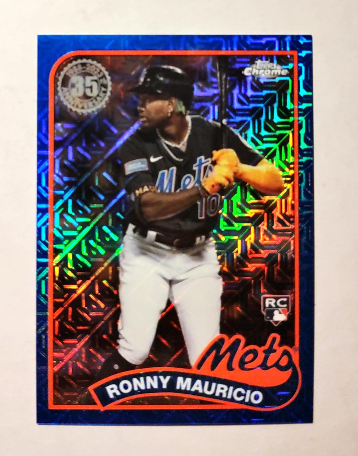 Ronny Mauricio 2024 Topps Chrome RC #3 Silver Pack BLUE REFRACTOR 039/150 F6