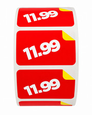  11.99 Pricing Stickers Red/Yellow 1.5" x 1" Retail Price Labels 1000 Count