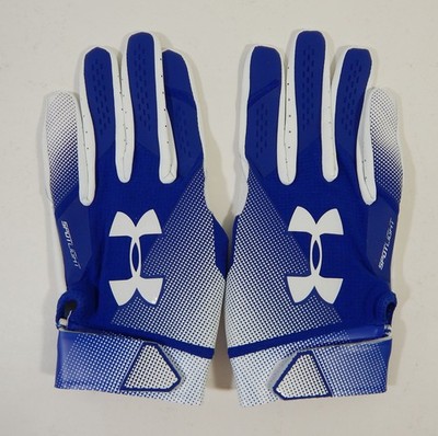 New Under Armour Dallas Cowboys NFL Spotlight Receiver Blue Football Gloves XL