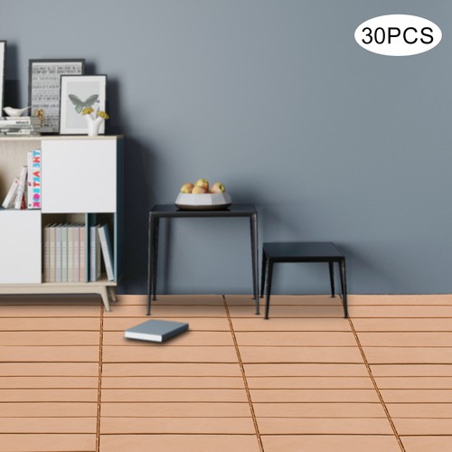 30X Plastic Interlocking Deck Tiles Dark Wood Grain Outdoor Patio Pavers 12"x12" - Picture 21 of 23