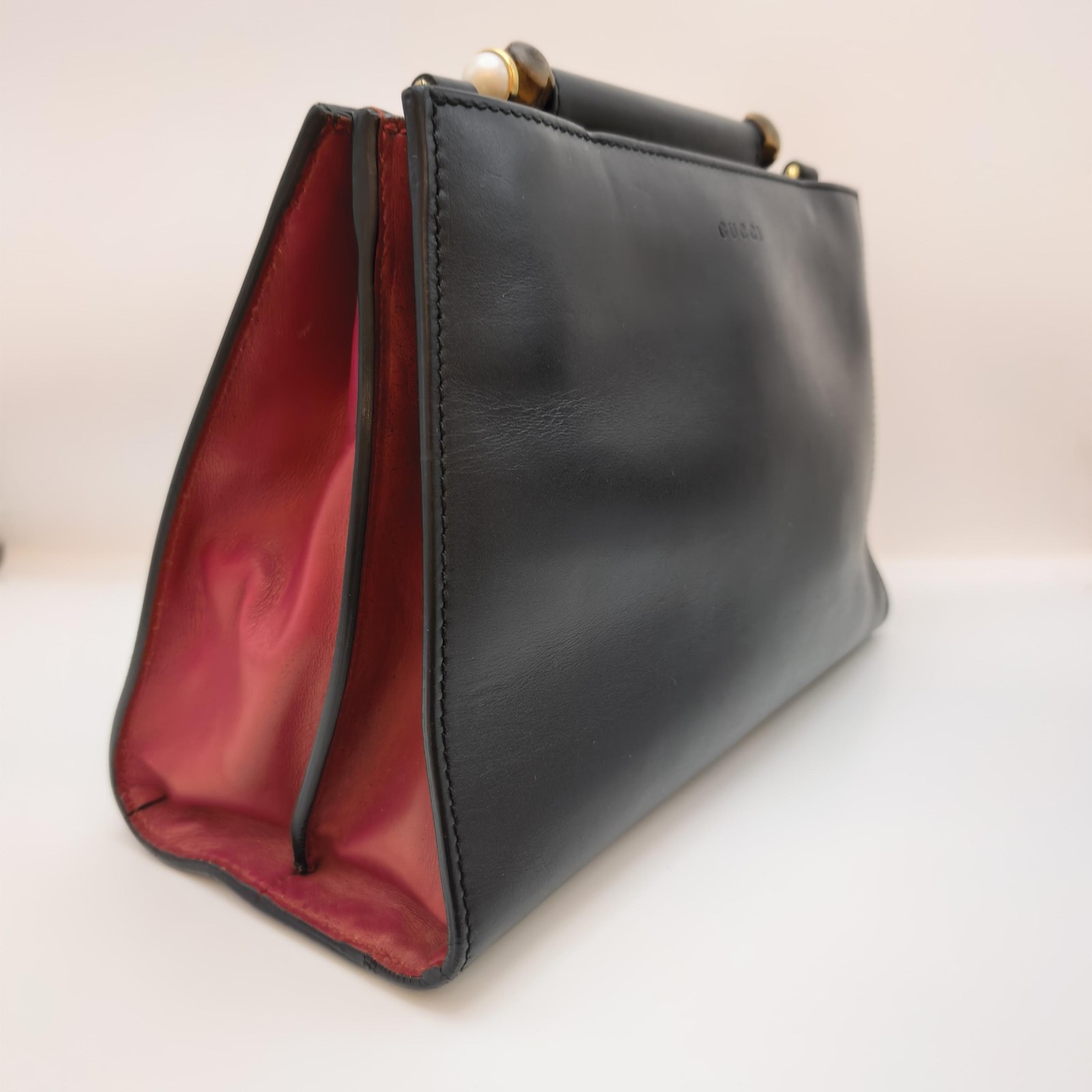 Gucci Nymphaea Bamboo Top Handle Leather Bag - ## image 3