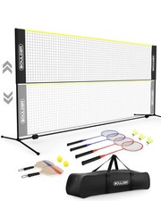 Sports All-in-Pickleball Badminton Set - Portable, Adjustable Net with Padd...