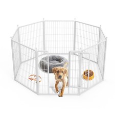 SIMPLE DELUXE DOG PLAYPEN, 32" HEIGHT 8 PANELS FENCE WITH ANTI-RUST COATING