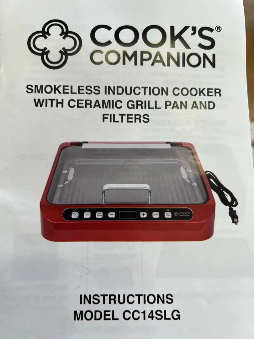 Cook’s Companion Smokeless Induction Cooker With Ceramic Grill Pan & Filters