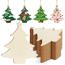 Wooden Christmas Tree Ornaments to Paint Christmas Thanksgiving Decoration Cu...