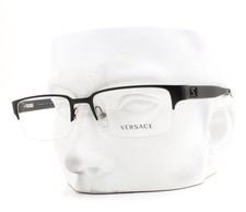 Versace Semi Rimless Eyeglasses VE 1184 1261 Glasses Matte Black 53mm with Case