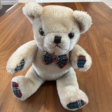 Jointed/ Poseable Teddy Bear Plush World Class Promotions w/ Plaid Paws 10" VTG