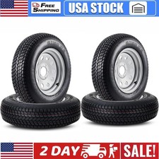 4-pack Trailer Tires On 15 Rims St20575d15 5 Lug On 4.5 Load Range C 6pr 4-pack Trailer Tires On 15 Rims St20575d15 5 Lug On 4.5 Load Range C 6pr