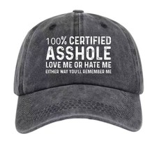 Certified Bold Attitude Washed Baseball Cap, Edgy Unisex Streetwear Sun Hat
