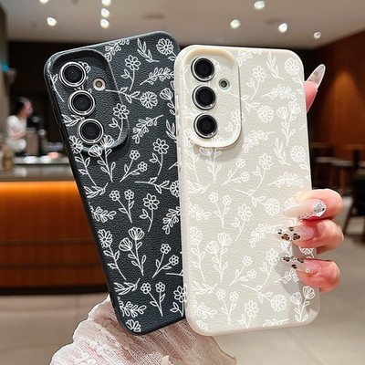 Hülle für Samsung S25 S24 S23 S22 S21 FE A56 A36 A16 A35 A55 Silikon Floral Case