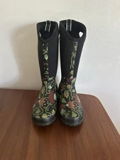 Women's BOGS Classic High Autumn II Boots Size 8 Floral Rain #52129 Great Condit