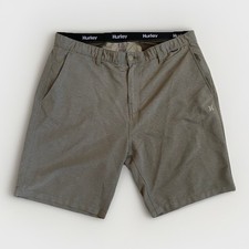 Hurley Men's Hybrid Shorts Quick Dry Olive Green Stretch Size 38