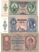 Hungary 10/20/50 Pengo Banknotes 1932 - 1941