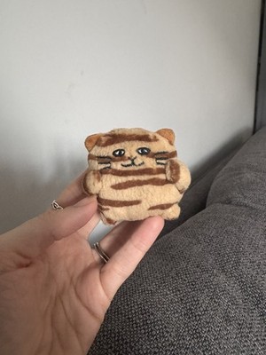 Vintage Jellycat Tischtennis Kätzchen gestreift Stofftier Plüschtier, 1999 verblasstes Etikett 