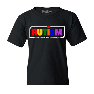 Autism Seeing the World Differently Kids T-Shirt Support Awareness Shirt