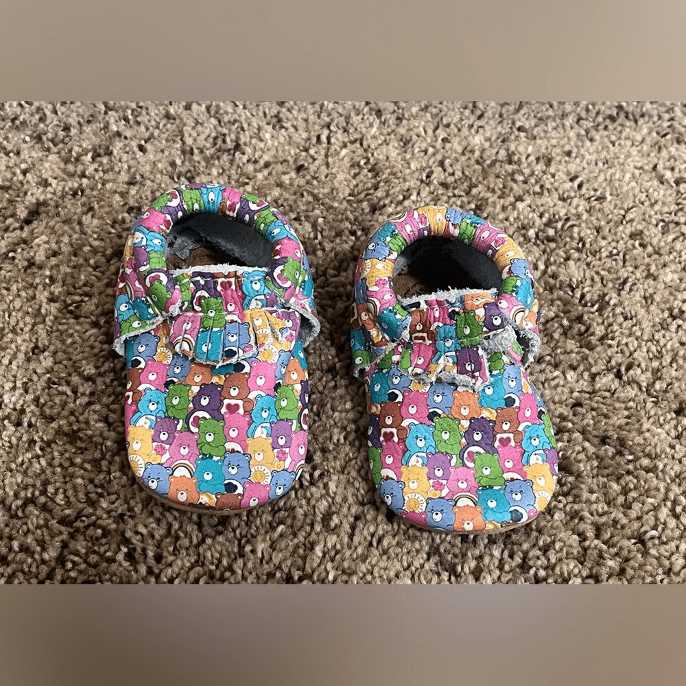 Freshly Picked Care Bear Stare City Moccasins Size 3 Multicolor