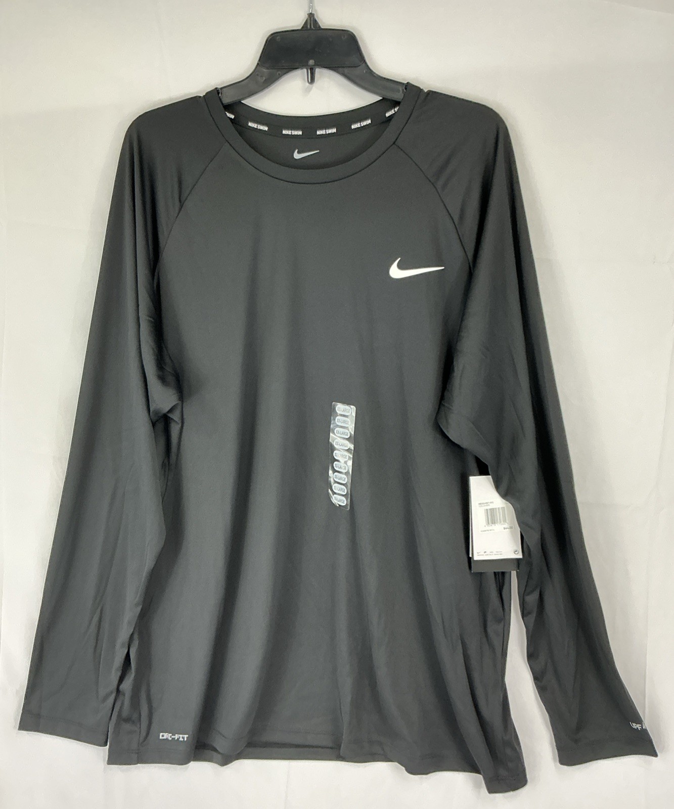 Nike Swim Men's XXL Long-Sleeve Hydroguard Dri-Fit Swim Shirt Black