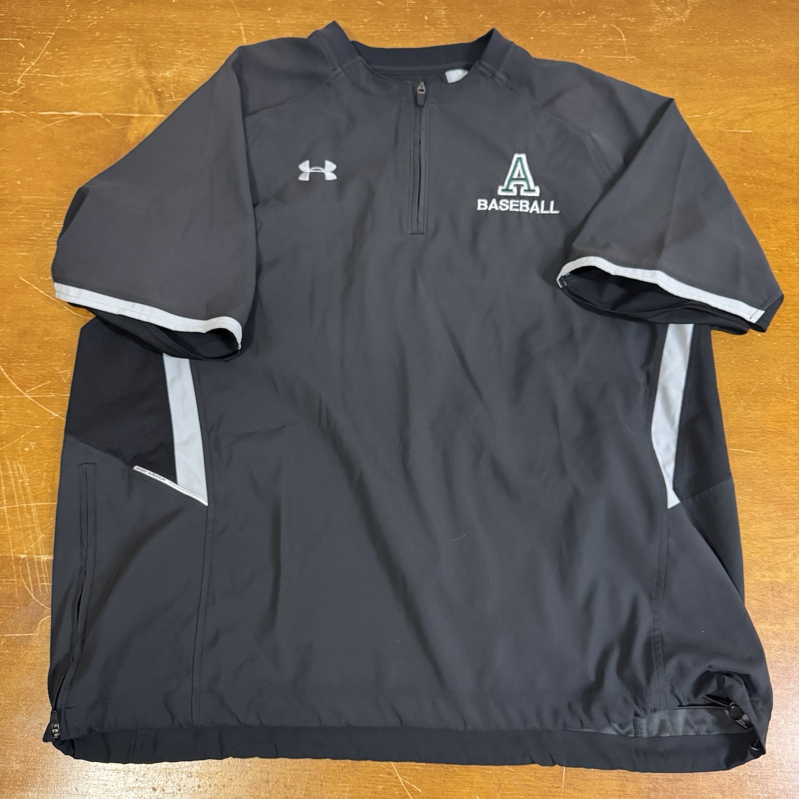 Under Armour Jacket Mens Large Black Short Sleeve 1/4 Zip Pullover