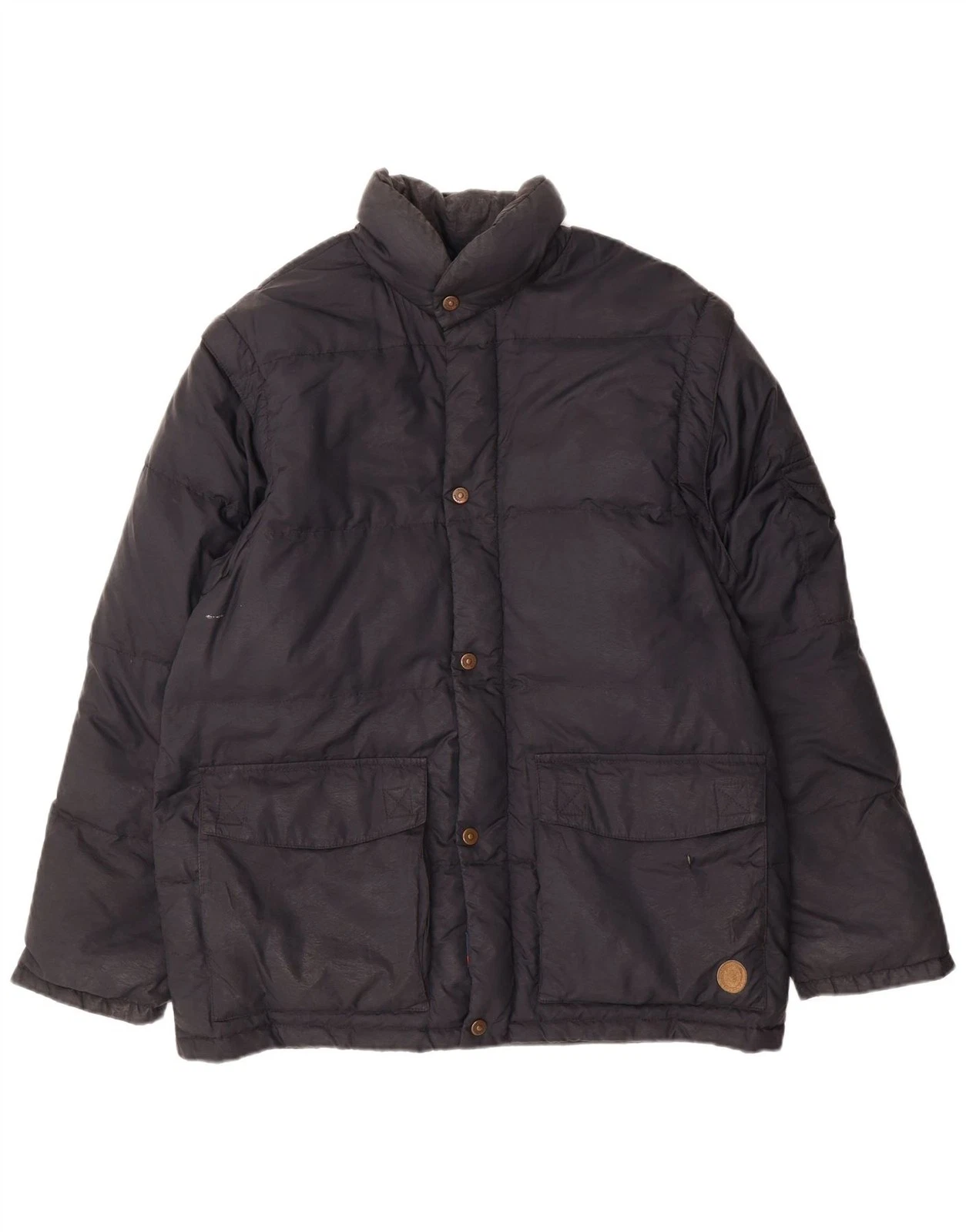 Trussardi Mens Loose Fit Padded Jacket IT 44 XS Black Polyester BC06