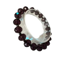 Women's Elegant Purple Faceted Beaded Bracelet Stretch Costume Bling
