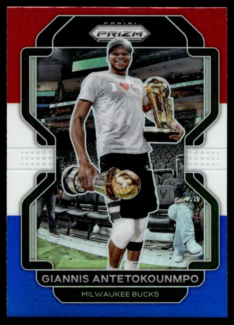 2021-22 Panini Prizm RED/WHITE/BLUE Giannis Antetokounmpo Bucks #1 C11
