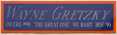 WAYNE GRETZKY EDMONTON OILERS NAMEPLATE FOR AUTOGRAPHED Signed HOCKEY JERSEY