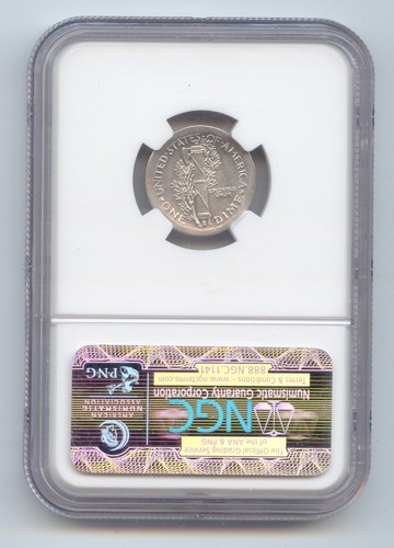 1944 Mercury Dime Error, Broadstruck, NGC AU Details - Picture 2 of 2
