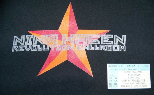 Nina Hagen Revolution Ballroom Tour T Shirt XL 1990s vintage concert t-shirt, vintage, size XL, single stitch, B+ condition