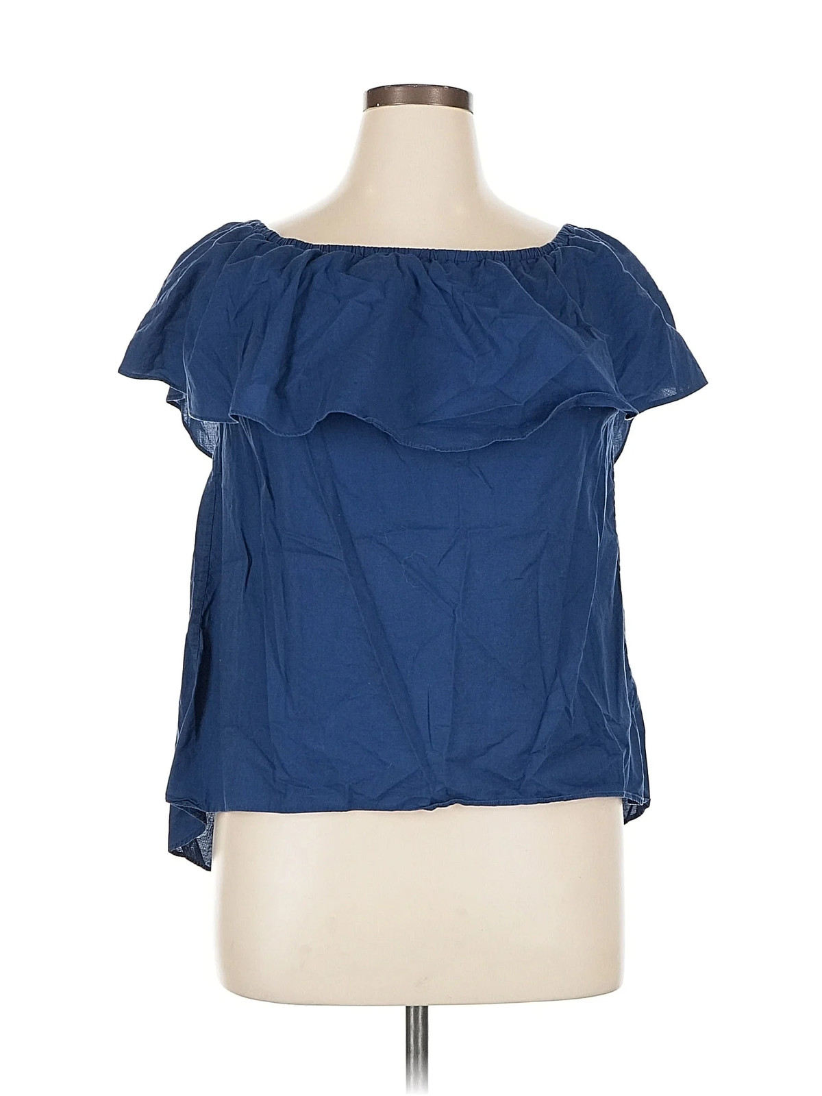 MICHAEL Michael Kors Women Blue Short Sleeve Blouse XL